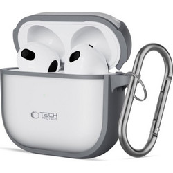 Tech-Protect Magmat MagSafe Θήκη Σιλικόνης με Γάντζο για Apple AirPods 4 Γκρι