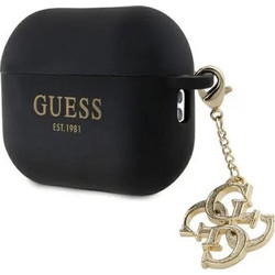 Guess Glitter Triangle Charm Θήκη Σιλικόνης για Apple AirPods Pro 2 Μαύρη