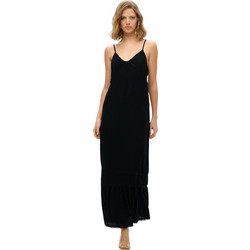 Superdry Maxi Καλοκαιρινό Καθημερινό Φόρεμα Μεταξωτό Μαύρο W8011955A-02A