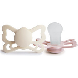 Frigg Butterfly Πιπίλες Σιλικόνης 6-18m Cream Blush 2τμχ