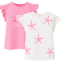 Zippy Σετ Παιδικά T-Shirt Κοντομάνικα Λευκά Φούξια 31071246038