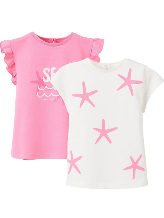 Zippy Σετ Παιδικά T-Shirt Κοντομάνικα Λευκά Φούξια 31071246038