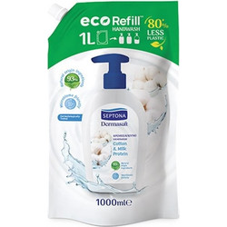 Septona Dermasoft Cotton & Milk Protein Κρεμοσάπουνο Refill 1lt