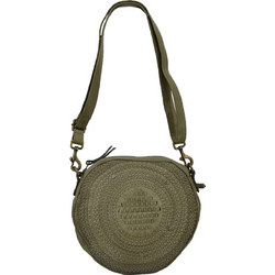 Leather 100 Γυναικείο Τσαντάκι Χιαστί Δερμάτινο Χακί με Στενό Λουρί 04-BAG-ILBS-6226