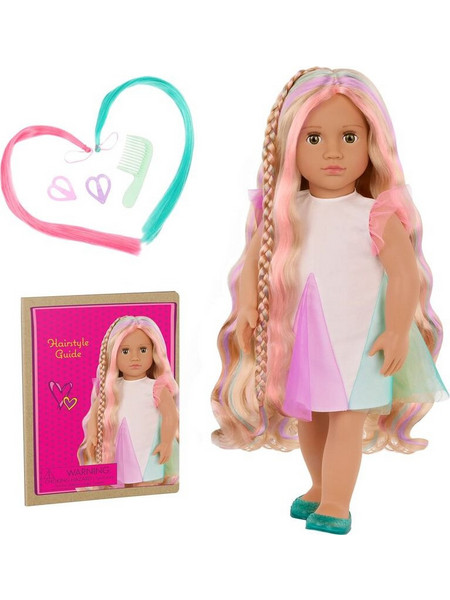 Our Generation Tessie with Rainbow Colored Hair Grow