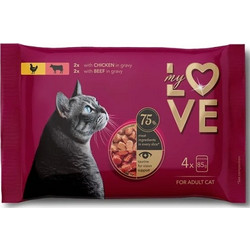 My Love Adult with Beef & Chicken in Gravy 4x85gr