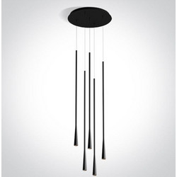 one light Κρεμαστό Φωτιστικό Οροφής Πολύφωτο LED με Θερμό Λευκό Φως 63076C-B-W
