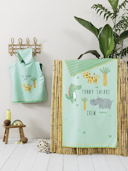 Nima Funny Safari Παιδική Πετσέτα Θαλάσσης Microfiber Πράσινη 70x140cm