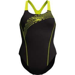 Speedo Ολόσωμο Μαγιό Μαύρο Κίτρινο 8-1347417218