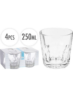 Excellent Houseware Σετ Ποτήρια Νερού Γυάλινα 250ml 6τμχ YE5000060