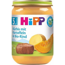Hipp Βιολογικό Βρεφικό Γεύμα Κολοκύθα Mε Πατάτες & Βοδινό 5m+ 190gr