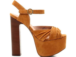Jeffrey Campbell Donnas Γυναικεία Πέδιλα Suede Ταμπά με Χοντρό Ψηλό Τακούνι και Φιάπα 0101004237