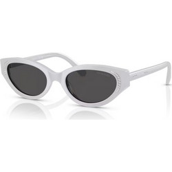 Swarovski SK6030 106087 Γυναικεία Γυαλιά Ηλίου Cat Eye Κοκάλινα Λευκά με Μαύρο Φακό