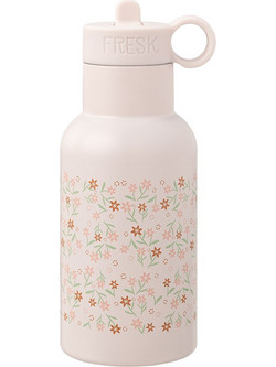 Fresk Garden Flowers Παιδικό Παγούρι Θερμός Ανοξείδωτο BPA Free με Καλαμάκι Μπεζ 350ml