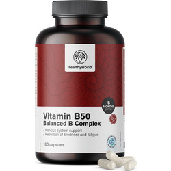 HealthyWorld Vitamin B50 Balanced B Complex 180 Κάψουλες