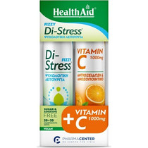 Health Aid Fizzy Di-Stress 20s + Vitamin C 1000mg 20 Αναβράζοντα Δισκία