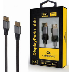 Cablexpert Καλώδιο DisplayPort 1.4 to DisplayPort Male Braided 1.8m Black CC-DP8K-6