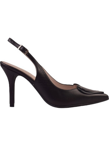 Marian Tibet Γόβες Slingback Δερμάτινες με Τακούνι Στιλέτο Μαύρες 3121
