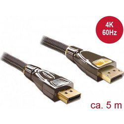 DeLOCK Καλώδιο DisplayPort 1.2 to DisplayPort Male Braided 5m Black 82773