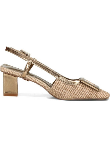 Laura Biagiotti Γόβες Slingback με Χοντρό Χαμηλό Τακούνι Nude 8990