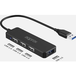Approx C47 USB Hub 3.0 USB-A με 4 Θύρες USB-A