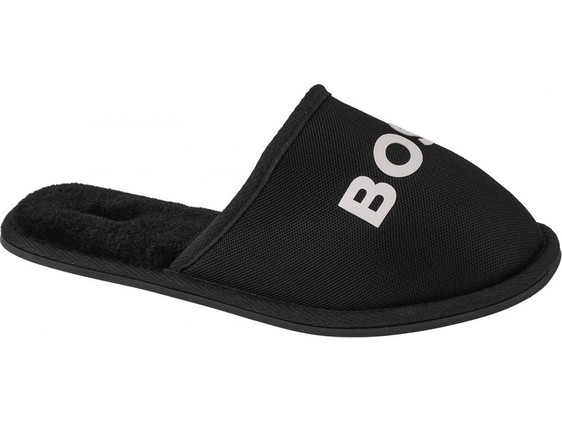 Boss Shoes Χειμερινές Ανδρικές Παντόφλες με Γούνα Μαύρες J29312-09B
