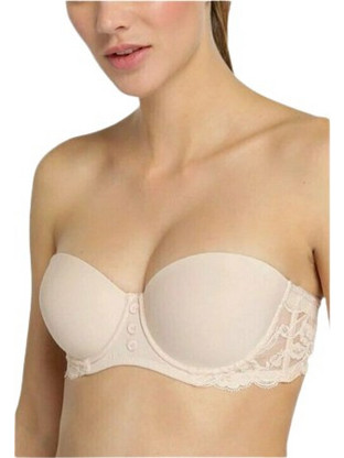 Lou Σουτιέν Strapless με Ελαφριά Ενίσχυση με Μπανέλα Μπεζ S25276