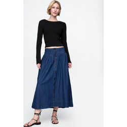 Gap Μακριά Φούστα Τζιν Ψηλόμεση Navy Μπλε 731752000