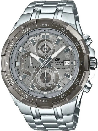 Casio Edifice Ανδρικό Ρολόι Χρονογράφος με Ασημί Μεταλλικό Μπρασελέ EFR-539DE-8AVUEF