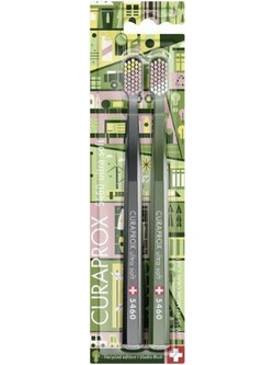 Curaprox CS 5460 Ultra Soft Οδοντόβουρτσες 2τμχ Γκρι Πράσινη
