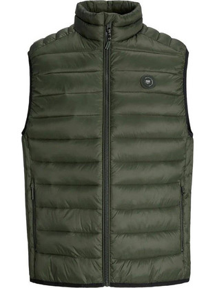 Jack & Jones Αμάνικο Ανδρικό Μπουφάν Puffer Χακί 12280973