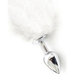 Toyz4lovers Pon Πρωκτική Σφήνα Tail Plug 6cm Λευκή