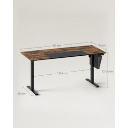 Songmics Γραφείο Ξύλινο Ρυθμιζόμενο Ύψος 160x70x120cm LSD026X01V1