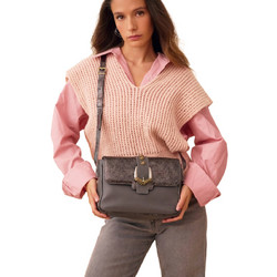 Toya Leathers Day To Night Γυναικεία Τσάντα Χιαστί Δερμάτινη Ανθρακί με Στενό Λουρί Τ38921-01