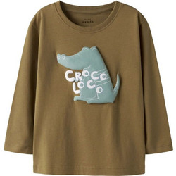 Name It Croco Loop Παιδικό T-Shirt Μακρυμάνικο Καφέ 13224977