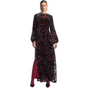 Moutaki Maxi Φόρεμα για Γάμο / Βάπτιση Floral Μαύρο 25.07.120