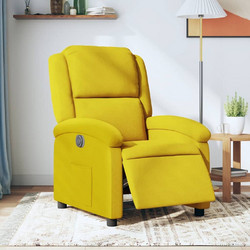 vidaXL Πολυθρόνα Relax με Υποπόδιο Ανακλινόμενη Βελούδινη Κίτρινη 3204285