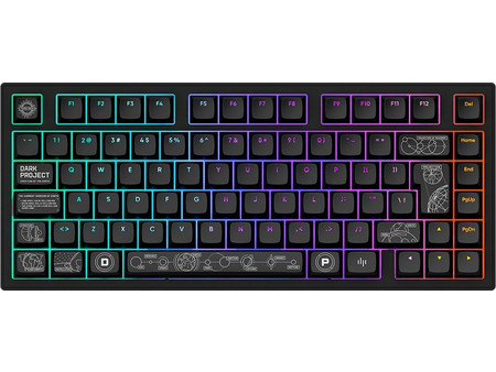 Dark Project ALU81A Terra Nova Ασύρματο Μηχανικό Gaming Πληκτρολόγιο TenKeyLess με G3ms Moonstone Διακόπτες RGB Black
