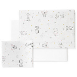 Interbaby Σετ Βρεφικά Σεντόνια Κούνιας Φανελένια 60x120 Koala White/Pink 3τμχ