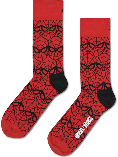 Happy Socks Spider-Man Βαμβακερές Ανδρικές Κάλτσες Ψηλές με Σχέδια Κόκκινες P003608-1000