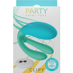 Party Color Toys Clipy Vibrator Διπλός Δονητής Πράσινος