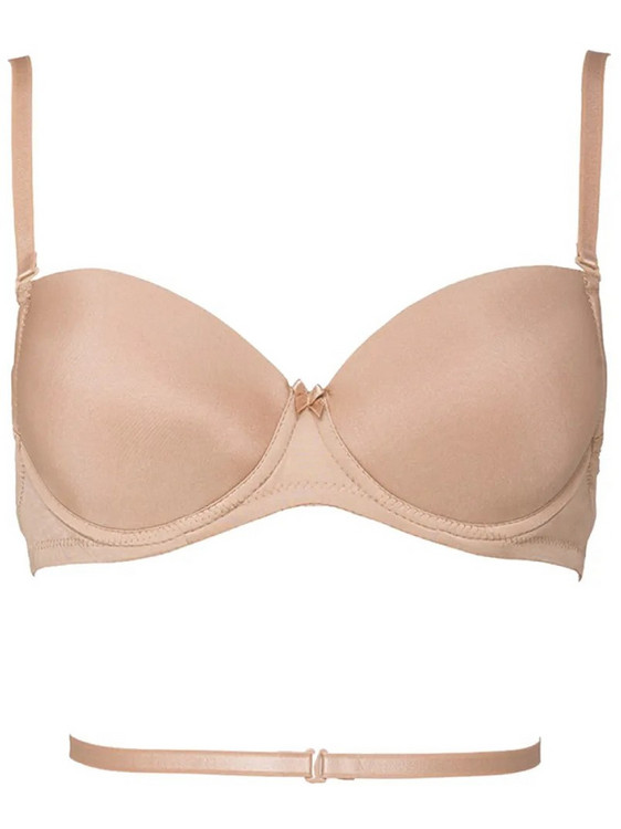 Miss Rosy Σουτιέν Balconette Push Up με Μπανέλα Μπεζ B691