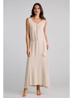 Pen-Ky Althea Maxi Καλοκαιρινό Καθημερινό Φόρεμα Εκρού 65931C5