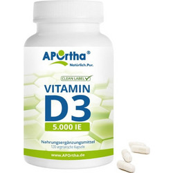 Aportha Vitamin D3 5.000ie 120 Κάψουλες