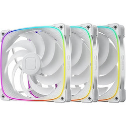 Geometric Future Squama 2503W-14 Case Fan 140mm ARGB με Σύνδεση 3-Pin 4-Pin PWM 3τμχ White