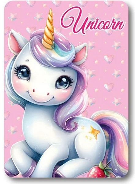 Dimcol Unicorn 56 Κουβέρτα Κούνιας Fleece 100x140 Ροζ