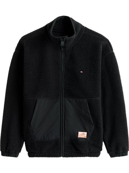 Tommy Hilfiger Παιδική Ζακέτα Φούτερ με Φερμουάρ Μαύρη KB0KB09902-BDS