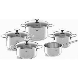 Fissler Copenhagen Σετ Μαγειρικά Σκεύη από Ανοξείδωτο Ατσάλι με Αντικολλητική Επίστρωση για Επαγωγικές Εστίες 5τμχ 4011405000