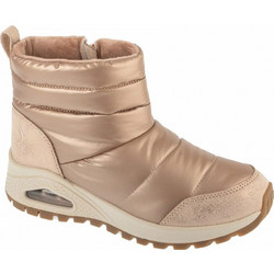 Skechers Uno Rugged Γυναικεία Μποτάκια Χιονιού Πλατφόρμα Ροζ Χρυσά με Γούνα 168127-RSGD
