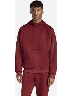 Adidas Ανδρική Ζακέτα Φούτερ με Κουκούλα και Φερμουάρ Μπορντό KD5233